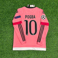 2015/16 Paul Pogba Juventus Pink Retro Long Sleeve Pink Football Jersey – Back View