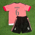 2015 Paul Pogba Juventus 2016 Pink Retro Kids Football Jersey – Back View