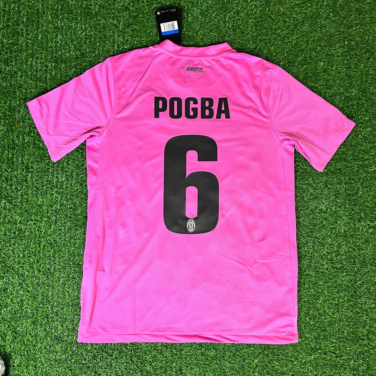 Paul Pogba – Juventus Pink 2012/2013 Season Retro Jersey – Back View