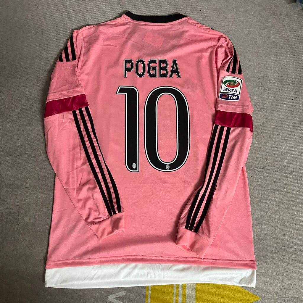 2015/16 Paul Pogba Juventus Pink Retro Long Sleeve Pink Football Jersey – 4