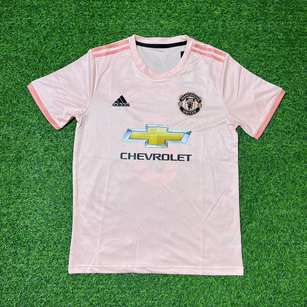 Paul Pogba Manchester United 2018/19 Pink Retro Football Jersey – Front View