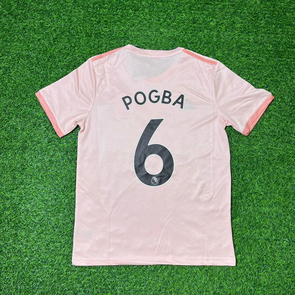 Paul Pogba Manchester United 2018/19 Pink Retro Football Jersey – Back View