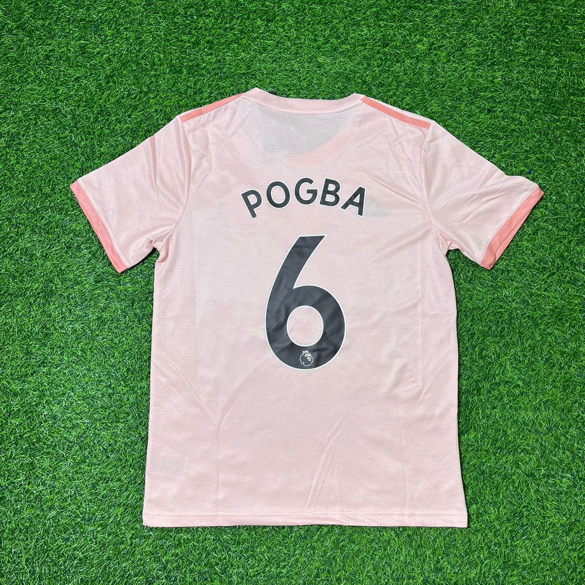 Paul Pogba Manchester United 2018/19 Pink Retro Football Jersey – Back View