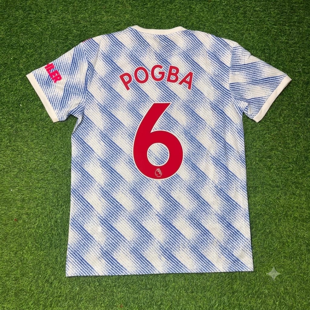 Paul Pogba Manchester United 2021-2022 Final Season Away Retro Football Jersey – Back View