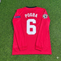 Manchester United Retro Long Sleeve Football Jersey – Paul Pogba #6 – Back View