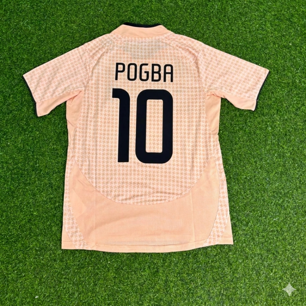 Juventus Away Retro Football Jersey – Paul Pogba 10 – Back View