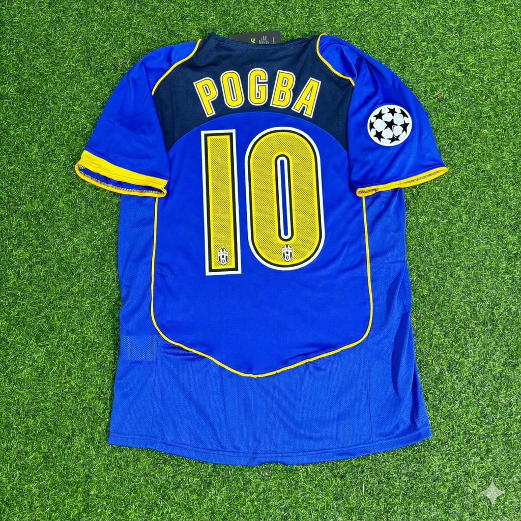 Juventus Blue Retro Jersey | Kit | | – Paul Pogba – Back View