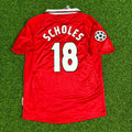 Paul Scholes Manchester United 1999 Champions League Final Retro Football Jersey – Back View