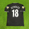 Paul Scholes Manchester United 2003-2004 Away Black Retro Football Jersey – Back View