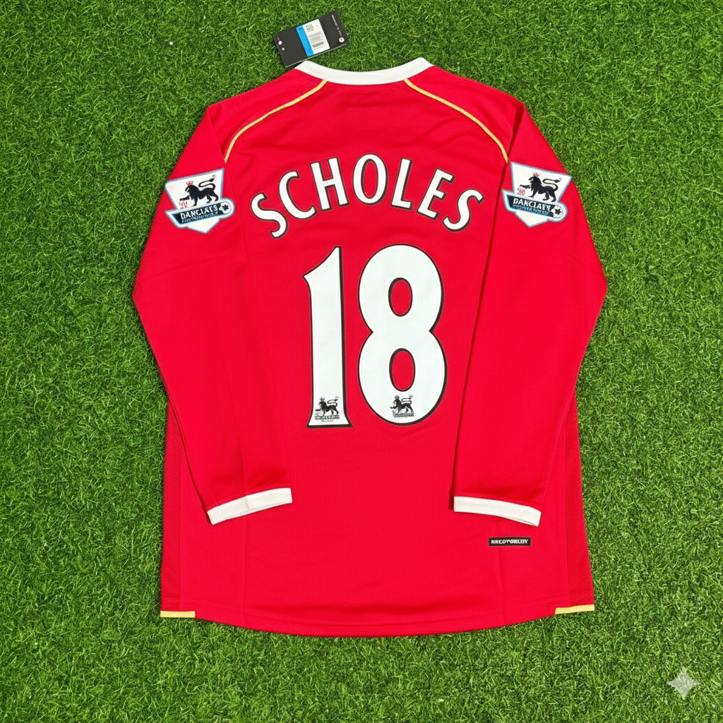 Manchester United 2006-2007 Red Jersey – Paul Scholes – Back View