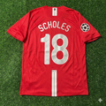 Paul Scholes Manchester United Champions League Final Moscow 2008 Retro Red Football Shirt – Back View