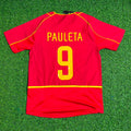 Pauleta #9 Portugal 2002 Retro Home Red Football Jersey – Back View