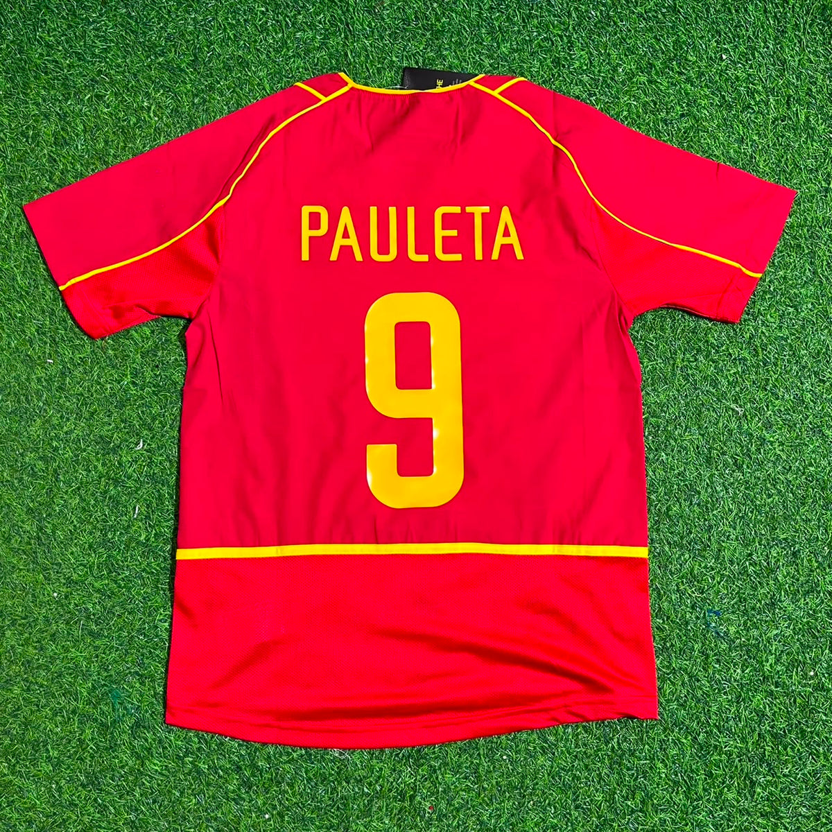 Pauleta #9 Portugal 2002 Retro Home Red Football Jersey – Back View