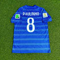 Brazil 2014 World Cup Retro Blue Jersey – Paulinho 8- – Back View