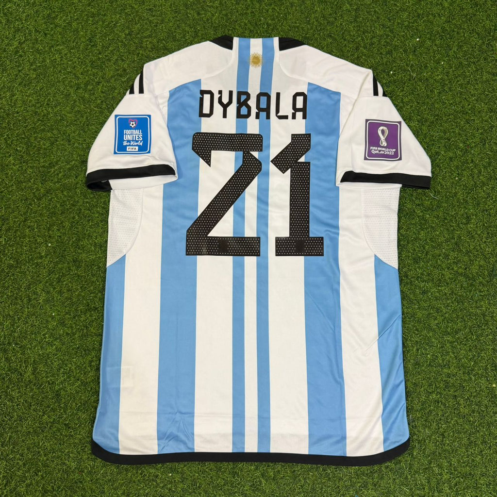 Argentina 2018 World Cup Home Retro Jersey – Paulo Dybala #21 – Back View