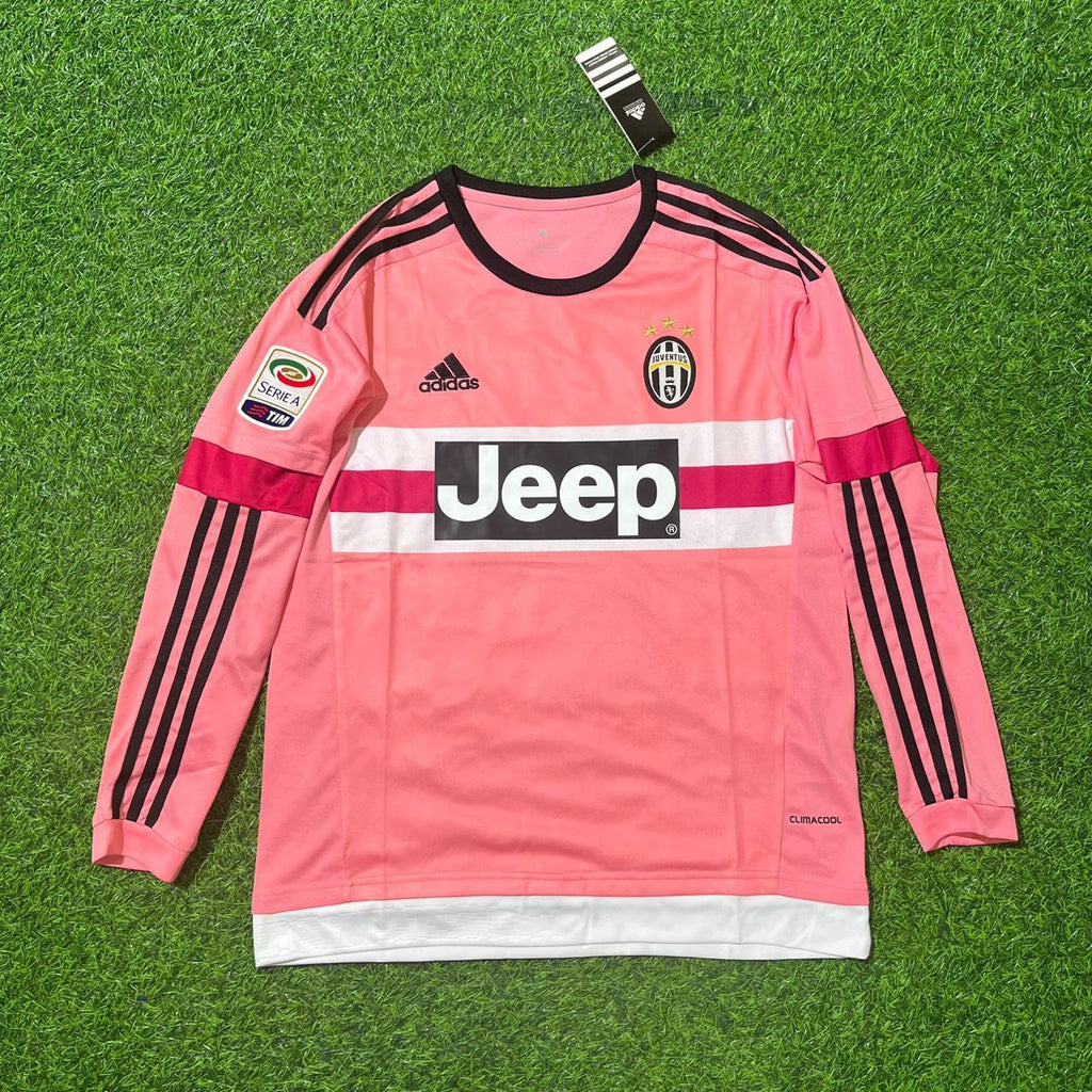 2015/16 Paulo Dybala Juventus Retro Long Sleeve Pink Football Jersey – Front View