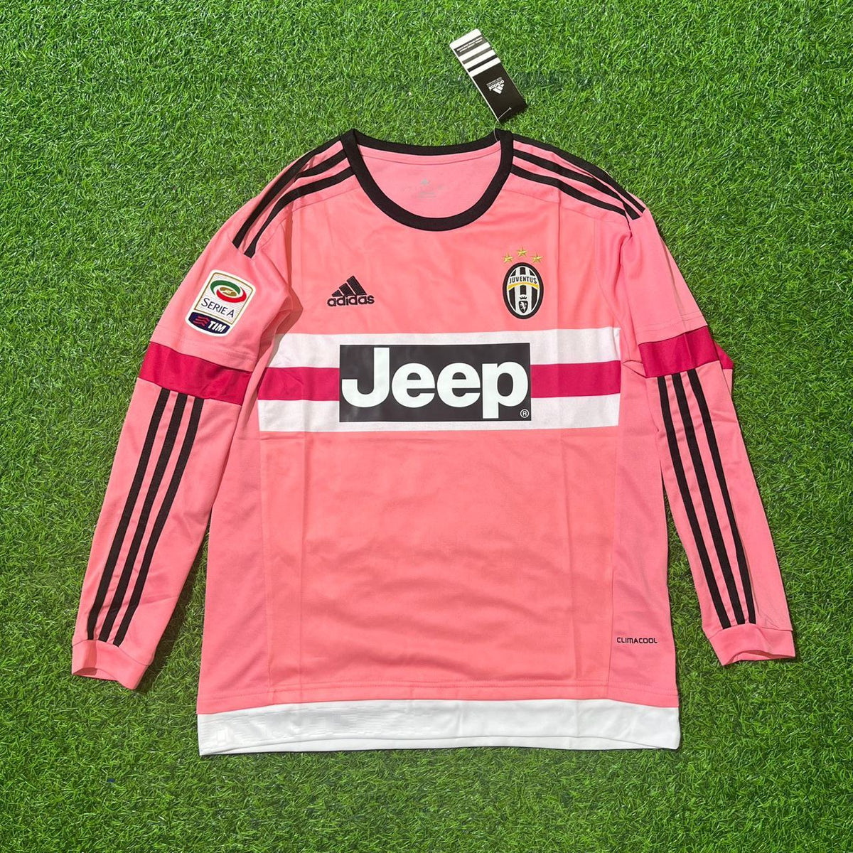 2015/16 Paulo Dybala Juventus Retro Long Sleeve Pink Football Jersey – Front View