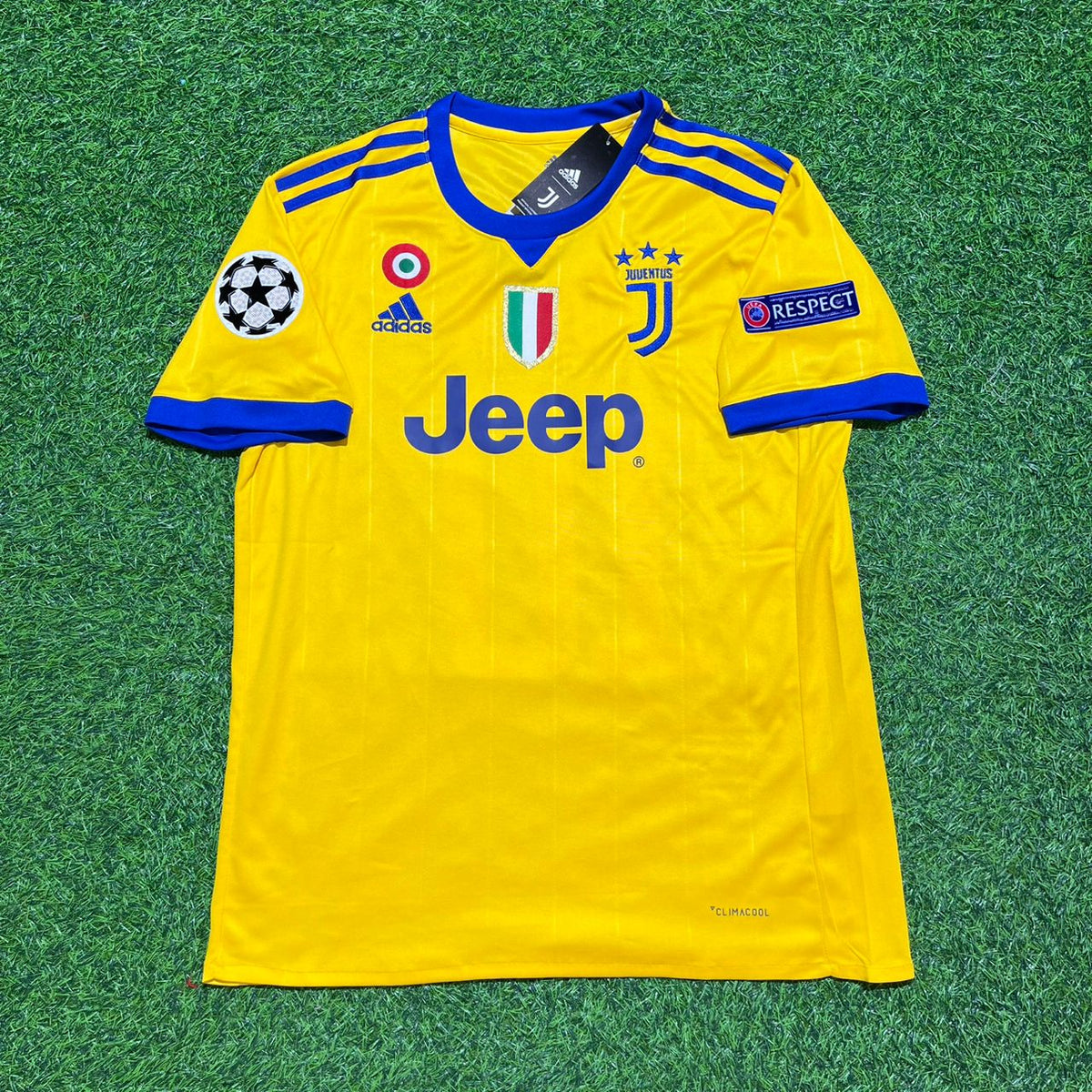 2017/18 Douglas Costa Juventus Yellow Retro Football Jersey – Front View