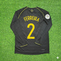 Portugal 2006 World Cup Long Sleeve Black Retro Football Jersey – Paulo Ferreira – Back View