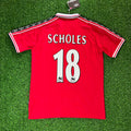 Manchester United 1999 Red Retro Jersey – Paul Scholes – Back View