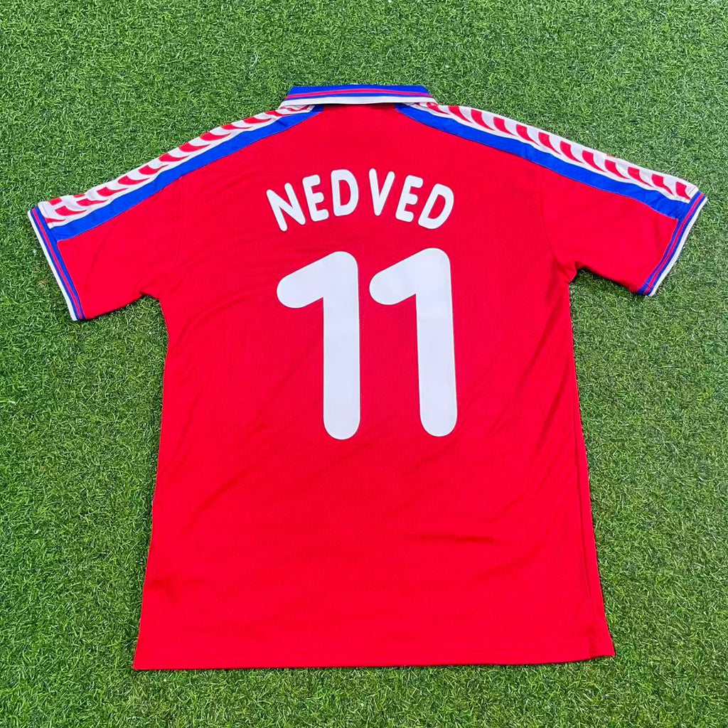 Pavel Nedvěd Czech Republic Czechia Retro Football Jersey – Back View