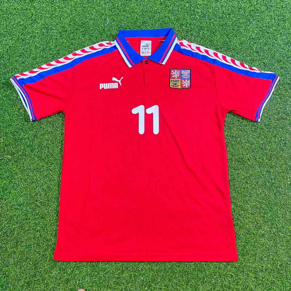 Pavel Nedvěd Czech Republic Czechia Retro Football Jersey – Front View