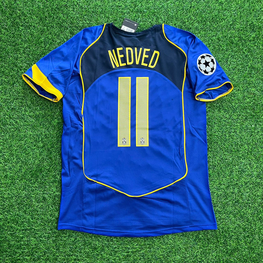 Pavel Nedved Juventus 2004-2005 Blue Retro Jersey Soccer Kit | | – Back View