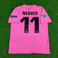 Pavel Nedved Juventus Pink Retro Football Jersey – Back View