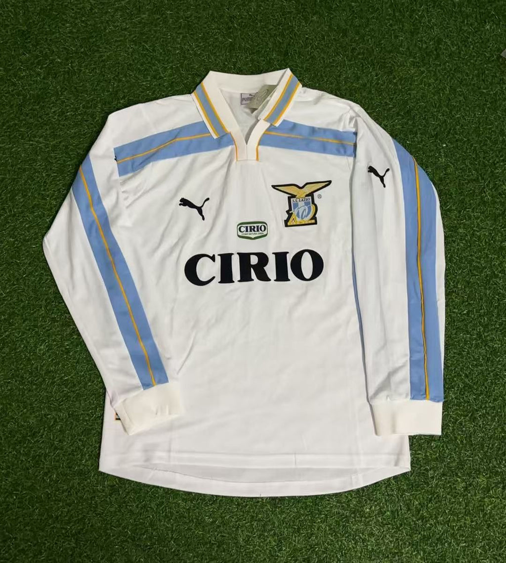 Sergio Conceição Lazio 1999 2000 White Long Sleeve Retro Football Jersey – Front View