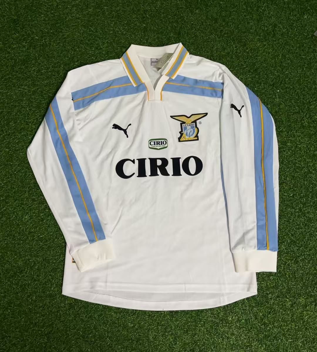 Sergio Conceição Lazio 1999 2000 White Long Sleeve Retro Football Jersey – Front View