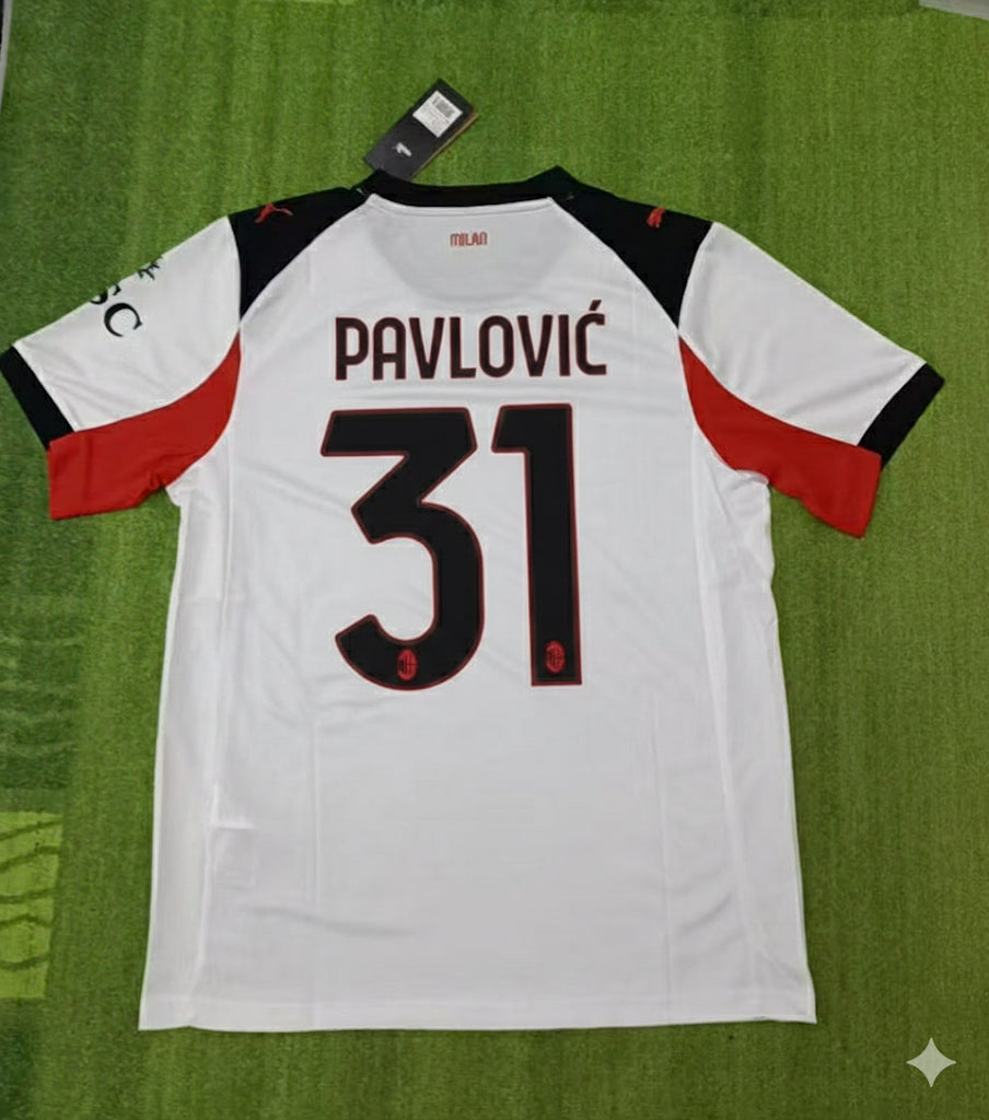 Strahinja Pavlović Ac Milan Football Jersey – Back View