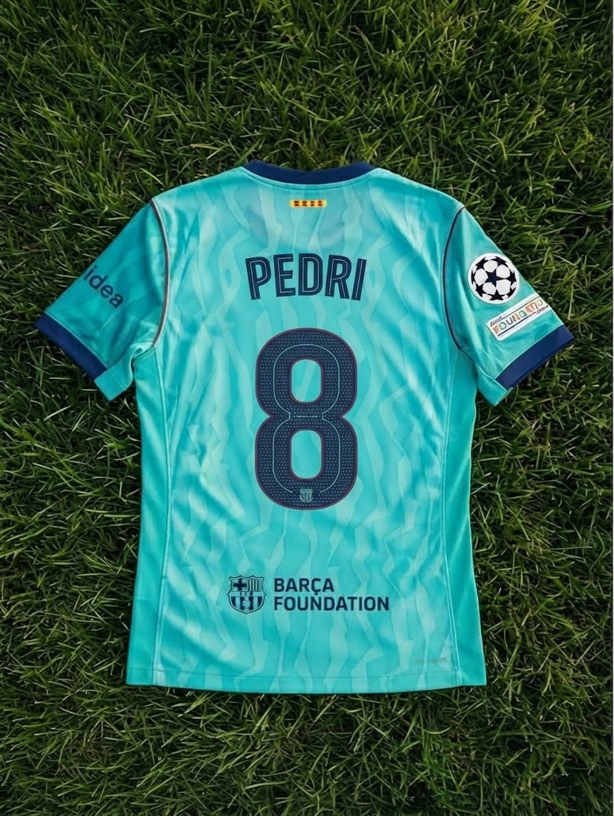 Pedri #8 Barcelona 2026/2027 New Season Third Champions League Patch Football Jersey – Back View