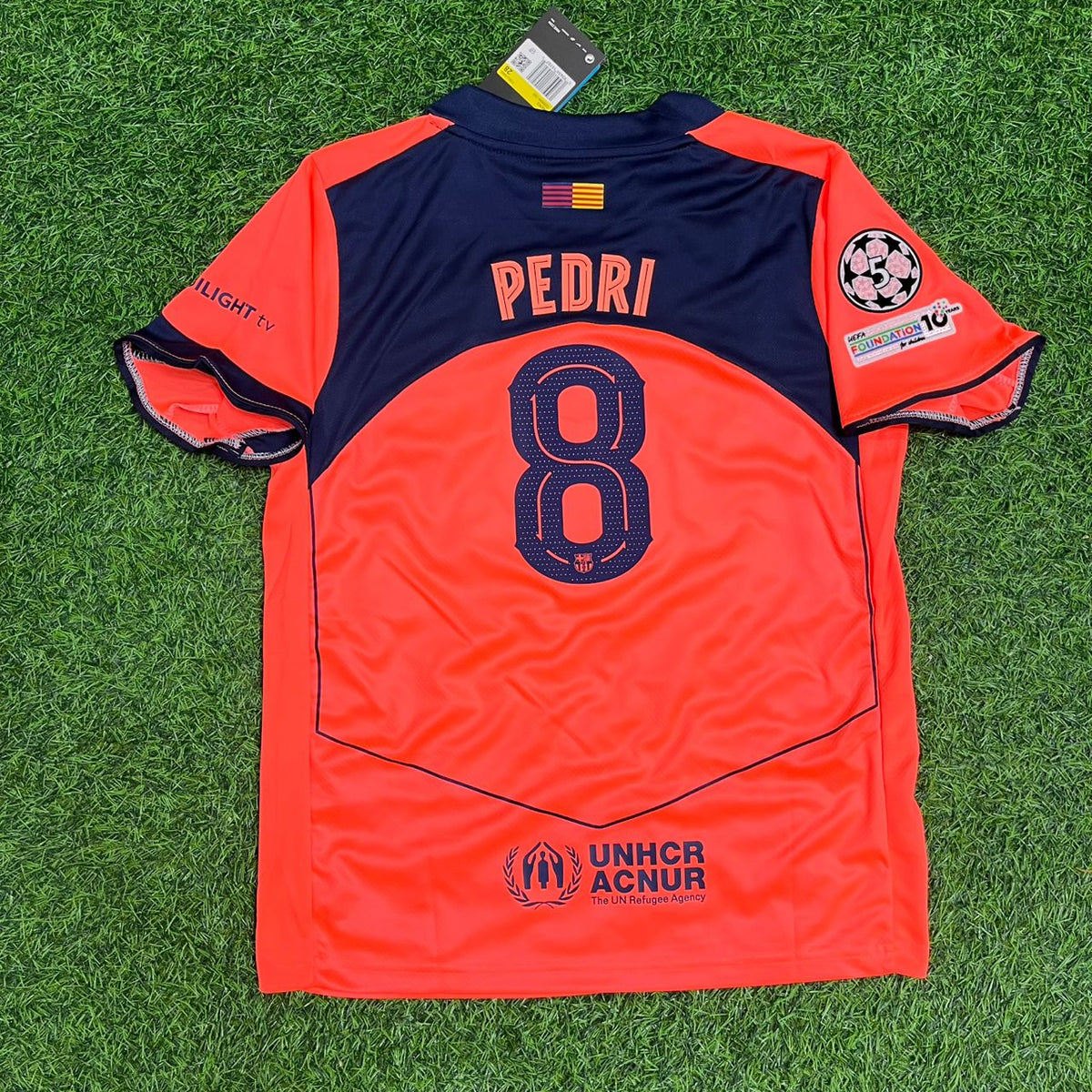 Pedri Barcelona New Season 2026 Orange Jersey – Back View