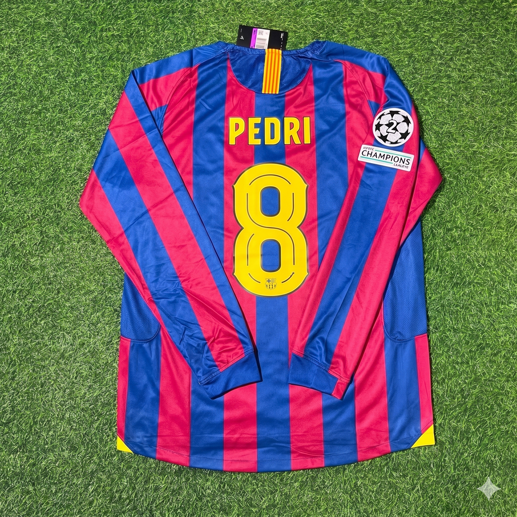 Pedri Barcelona Retro Football Jersey – Back View