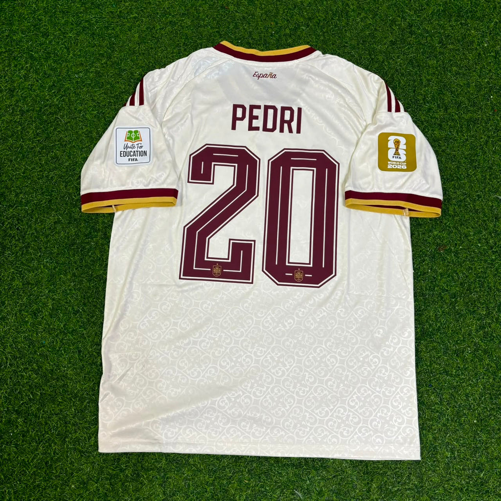 Spain 2026 World Cup Away Football Jersey – Pedri 20- – Back View
