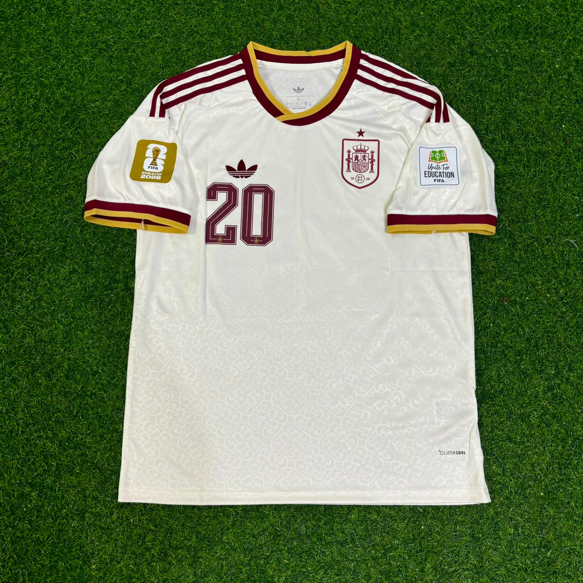 Spain 2026 World Cup Away Football Jersey – Pedri 20- – Front View