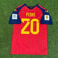 Pedri #20 Spain Two Star 2026 World Cup Champions Home Jersey – Back View