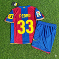 Barcelona 2007/2008 Retro KIDS Football Jersey – Pedro 33- – Back View