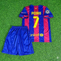 Barcelona 2015 Champions League Final Kids Retro Jersey – Pedro #7 – Back View