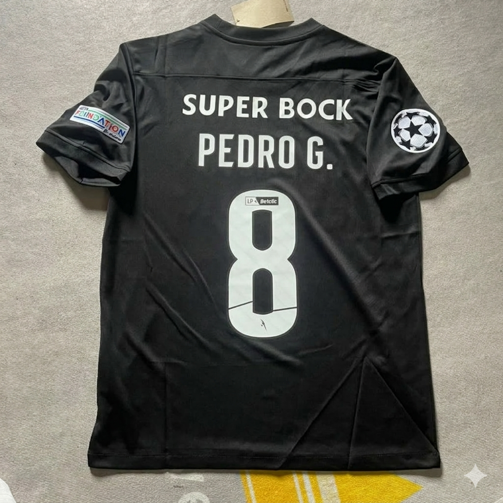 Sporting CP Lisbon Commemorative Black Jersey – Pedro Gonçalves 8- – Back View