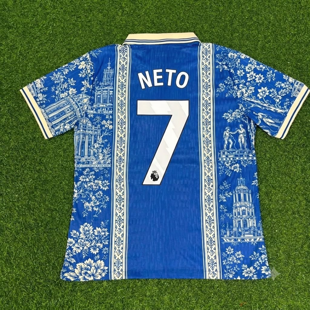 Pedro Neto Chelsea 2027 Blue-White Jersey – Back View