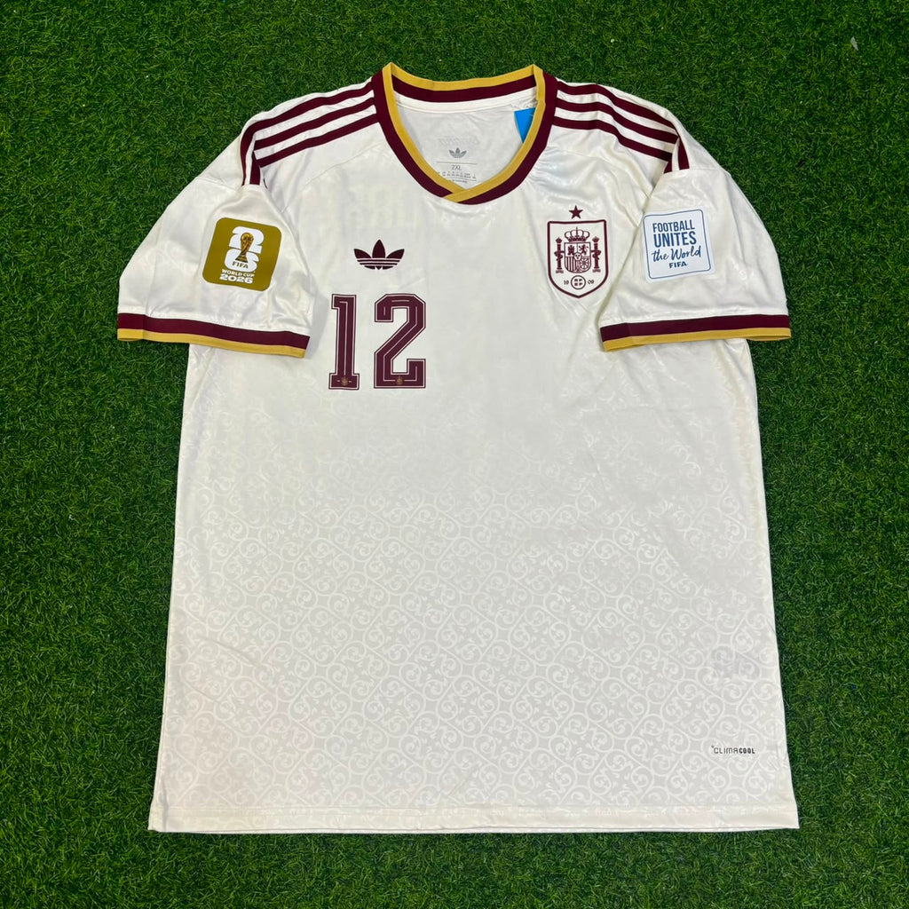 Spain 2026 World Cup Away Football Jersey – Pedro Porro 12- – Front View