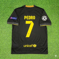 2013/14 Pedro #7 Barcelona Black Retro Football Jersey – Back View