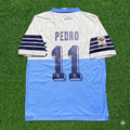 Pedro #11 Lazio White Blue Retro Home Football Jersey – Back View