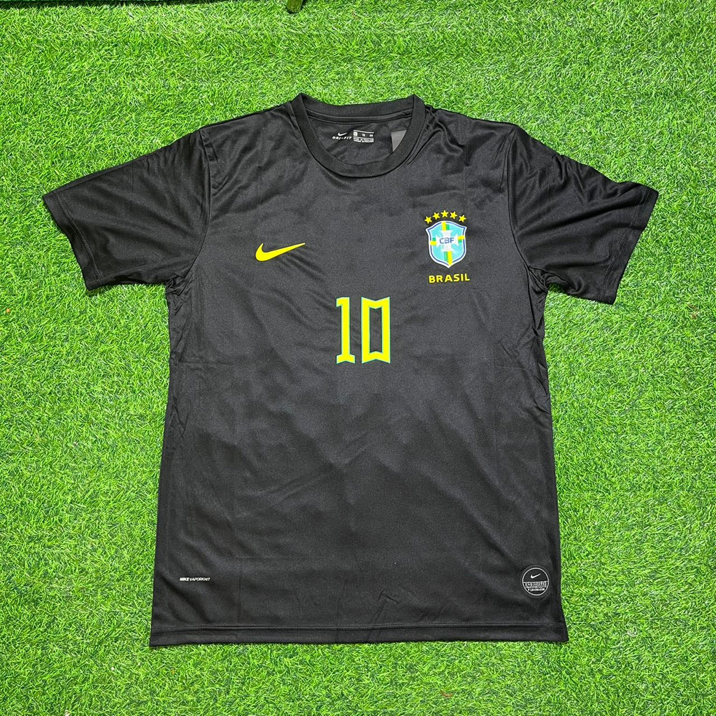 Pele Brazil Black Retro Football Jersey Collection – Front View