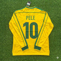 Brazil Long Sleeve Retro Football Kit Jersey Shirt – Pelé #10- – Back View