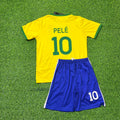 Brazil World Cup Kids Retro Football Jersey – Pelé – Back View