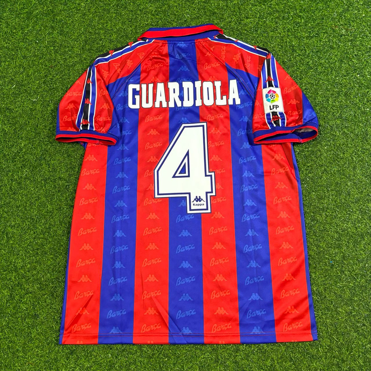 1996 Pep Guardiola Barcelona 1997 Retro Football Jersey Edition 2 – Back View
