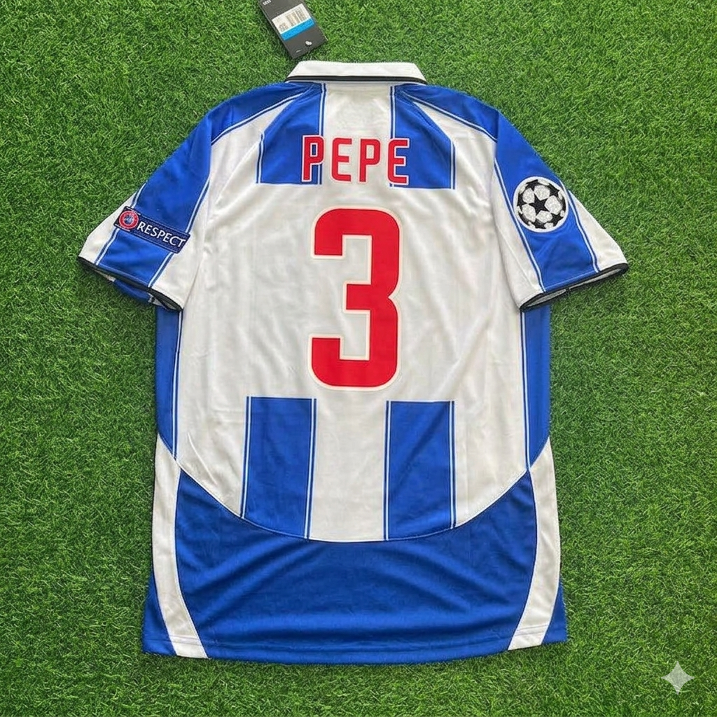 Pepe 3- Porto Retro Football Jersey – Back View