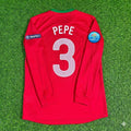 2012 Portugal EURO Pepe #3 Long Sleeve Retro Football Jersey – Back View